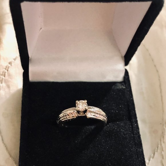 Jewelry - Vintage Platinum 900 Diamond Engagement Ring